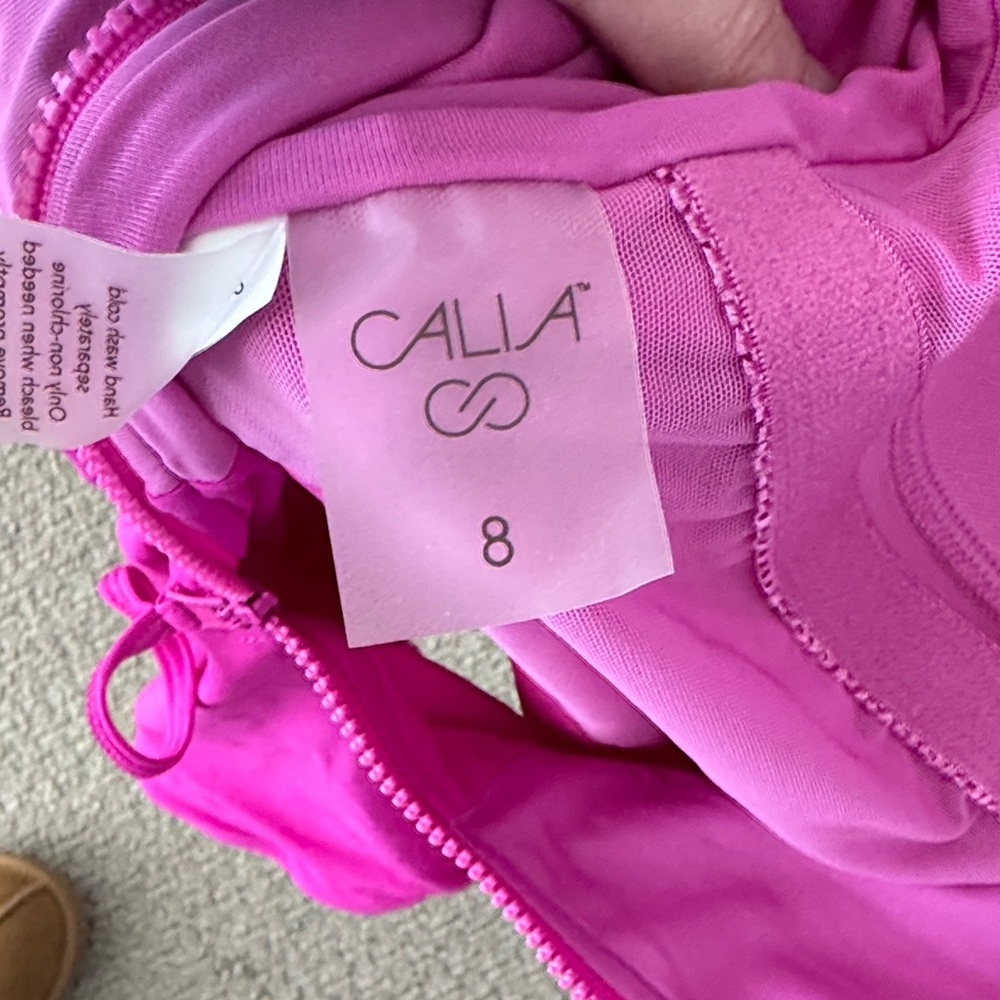 Calia Pink Women’s One Piece Swimsuit with Sewn-in Breast Pads - Picture 2 of 4